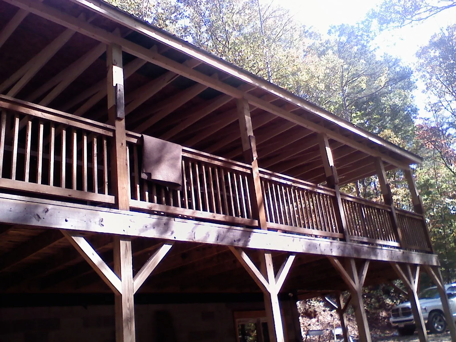 Timber framing under a new elevated porch and deck — Roof Leak Repair in Acampo by Roofing Brothers